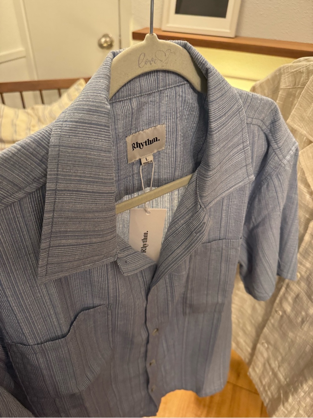 Rhythm. Relaxed Fit Blue Camp Shirt NWT